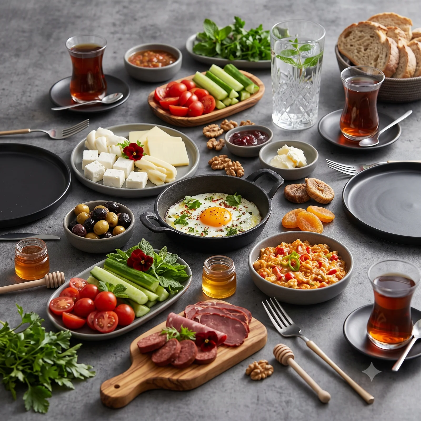 Serpme Ege Kahvaltısı (2 Kişilik) menü şablonu ve sunumu