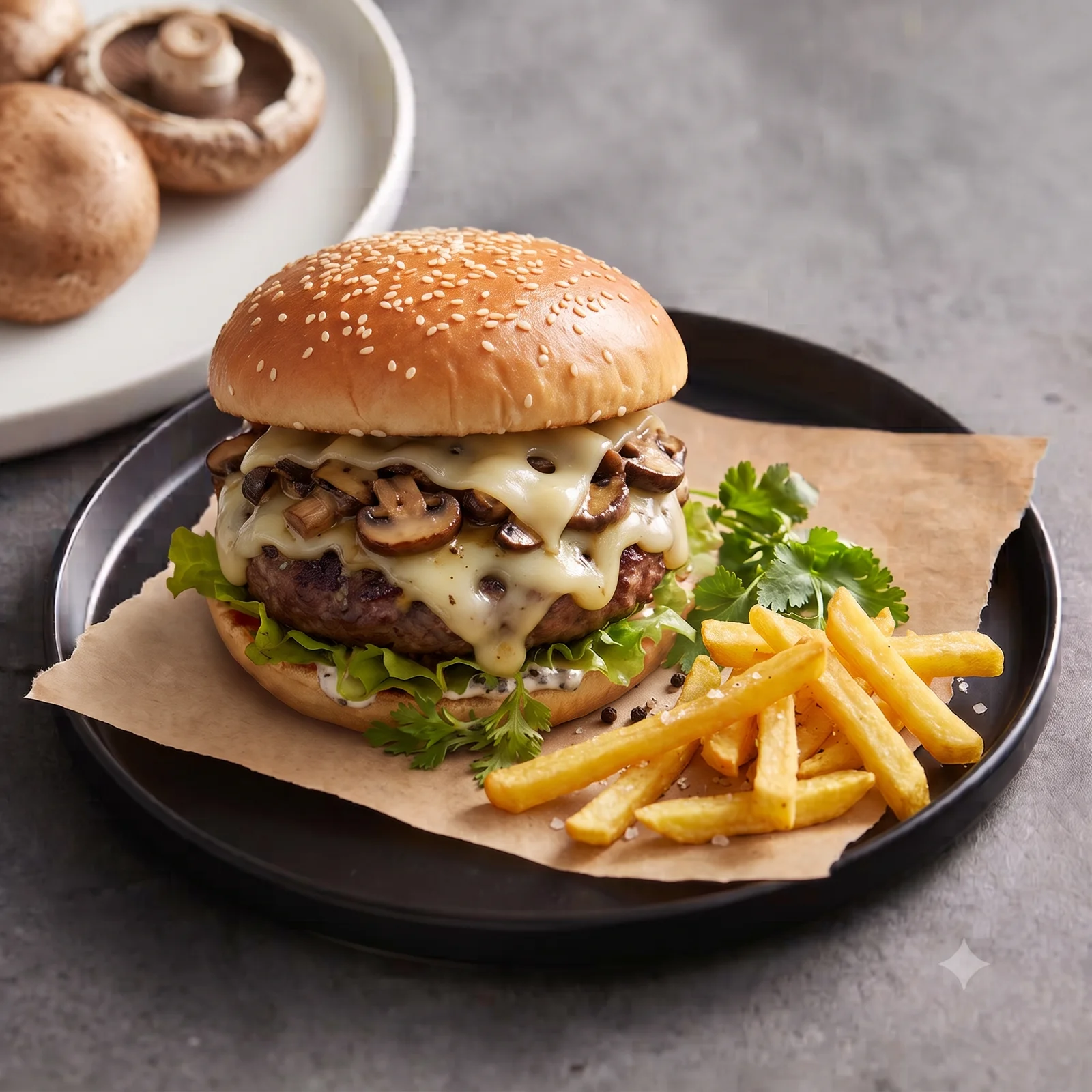 Mushroom Swiss (Mantarlı) Burger